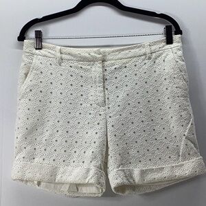 Liz Claiborne White Eyelet Shorts with Cuffed Hem